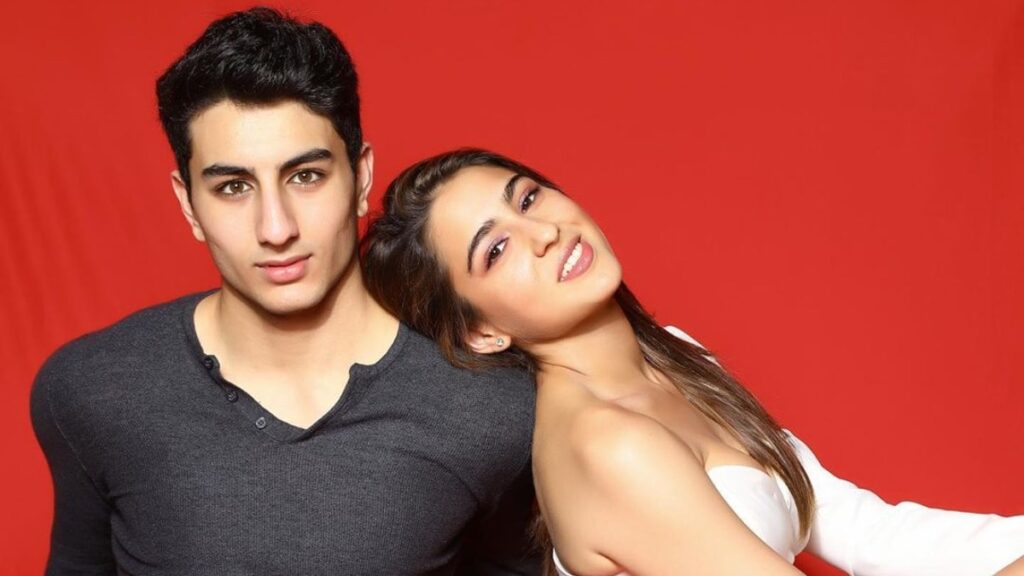 sara ali khan With her Brother